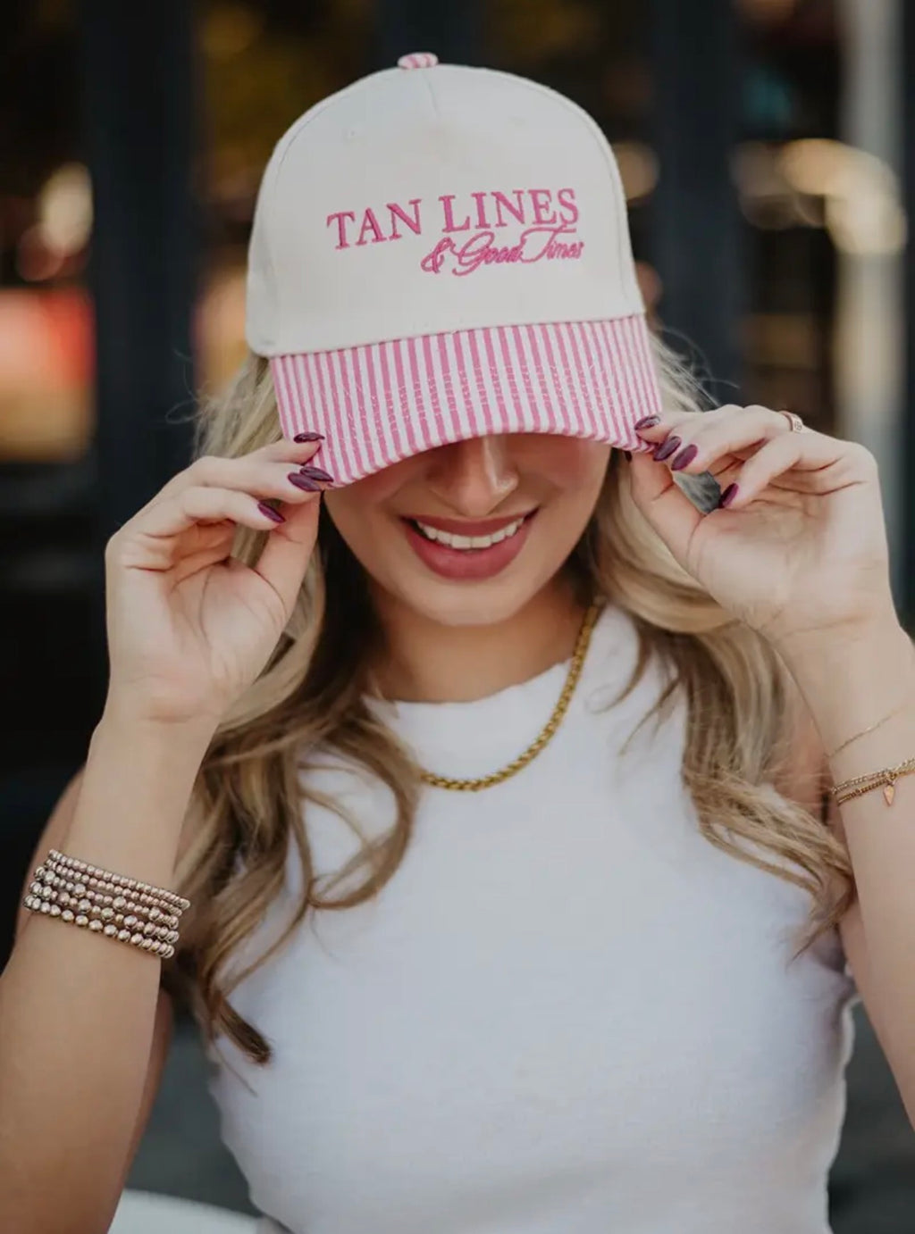 Tan lines & good times trucker hat 